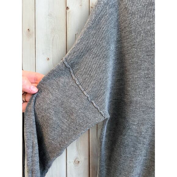 Velvet by Graham & Spencer Gray Lux Cotton Long Slit Cardigan Lighweight XS - Picture 8 of 9